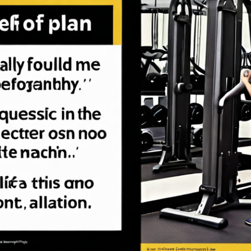 Home 11 A person looking doubtfully at a generic workout plan given by a trainer, surrounded by gym equipment, with text overlay "Is this really for me?". The scene should convey uncertainty and questioning the personalization of the program.